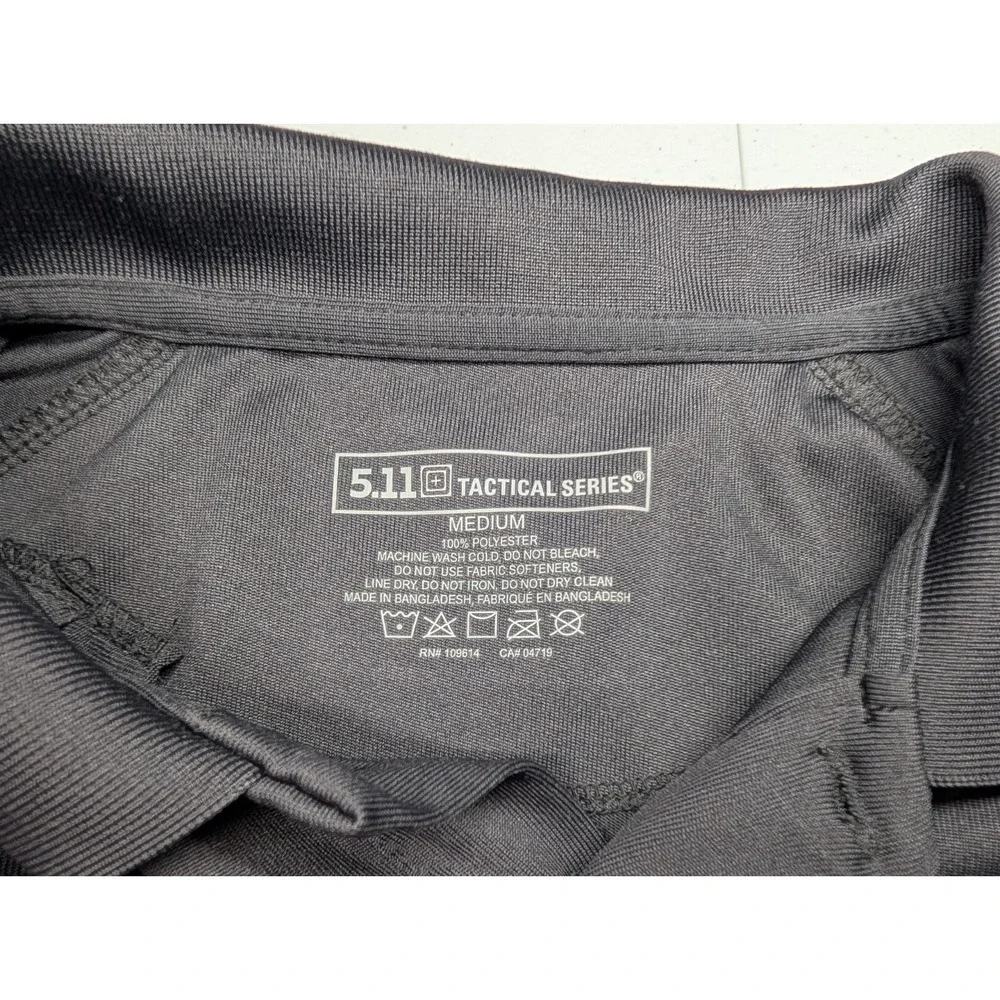 5.11 Tactical Series Men's Polo Shirt Medium Gray Short Sleeve‎ Pockets Utility